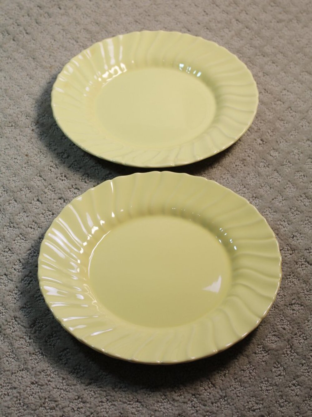 Set of 2 Vintage Franciscan Ware Coronado Swirl Yellow 10 1/4” Dinner Plates